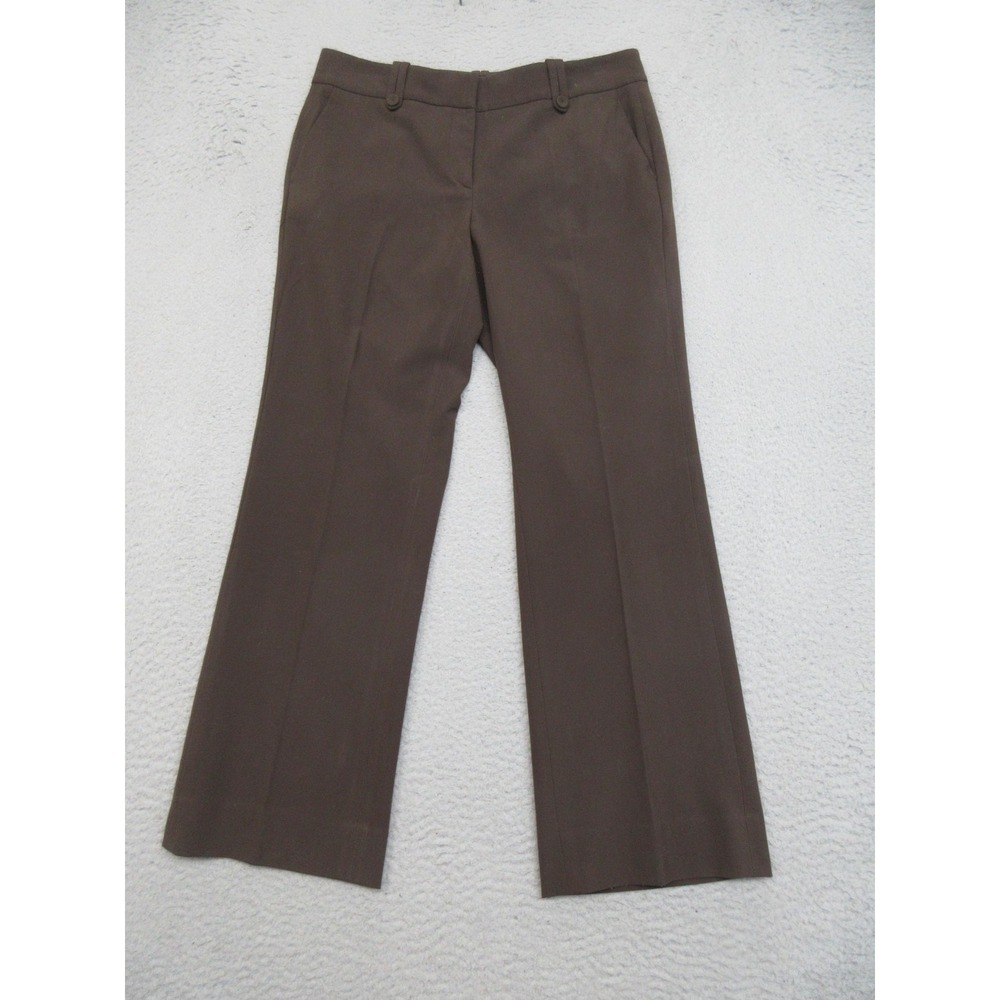 Talbots Signature Boot Dress Pant Women 6P Brown Twill Career Office Classic